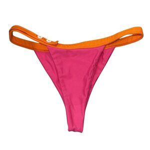 Bamba Swim Mid-Rise Brazilian Bikini Bottoms in Pink